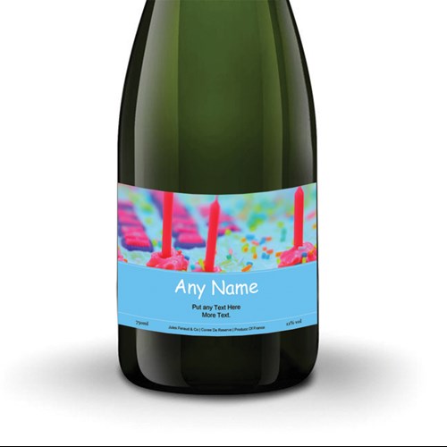 Personalised Champagne - Cake And Candles Label - Top-Rated